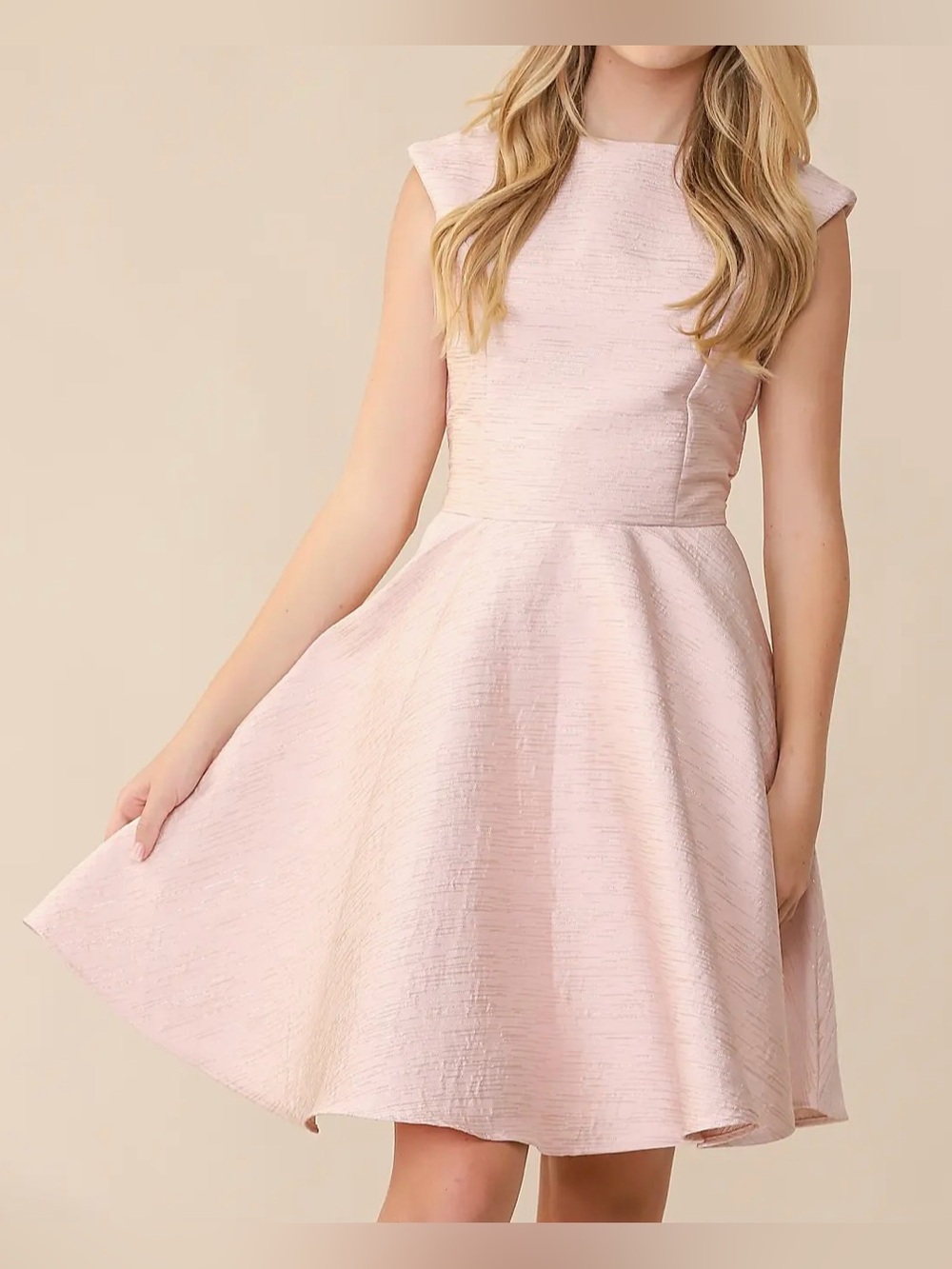 NWT! Un Deux Trois Juniors Cap Sleeve Metallic Jacquard Dress